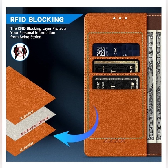 ZZXX GOOGLE PIXEL 8 PRO CASE LEATHER WALLET 6.7 INCH BEOWN TAN NEW - Picture 2 of 10